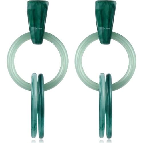 2021 Fashion Glamour Jewelry Retro Round Multicolor Alloy Resin Ladies Earrings Beautiful Bride Wedding Earrings Accessories