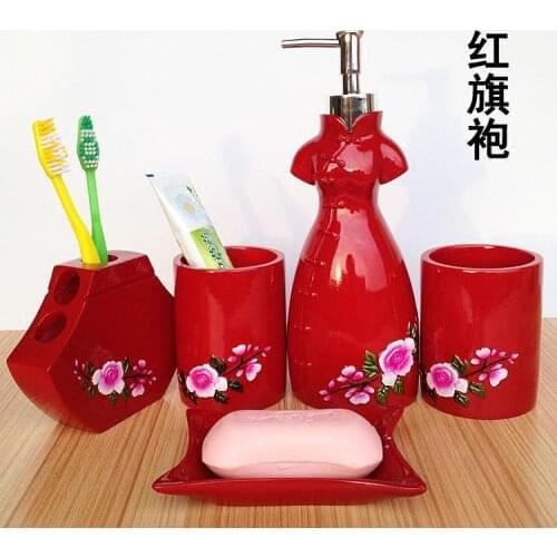 Fashion bathroom supplies resin bathroom set of five pieces wash set bathroom set bath tubs- Wedding gift