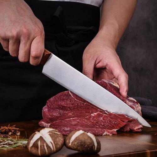 Professional Knives Chef Knife Germany Style Stainless Steel Kitchen Knives Cook Tool Accessories 9 inch Wood Handle Knife Tools