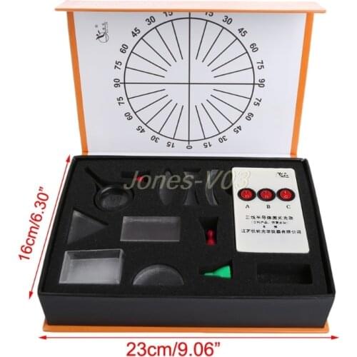 OOTDTY Optical Equipments Experiments Concave Convex Lens Prism Set Physical Optical Kit Laboratory Equipment Drop Ship