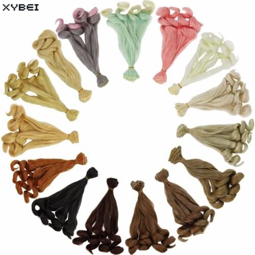 20cm Handmade Curly BJD Wigs High-temperature Wire DIY Doll Hair for Barbie Doll for Monster High 1/4 1/6 Doll Accessories Toys