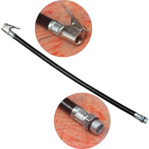 Motorcycle Bicycle Car Flexible Clip-on Air Tyre Tire Chuck Inflator Hose Tool -Hot Pressure Gauge Inflatable tube hose