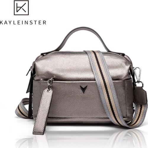 Genuine Leather Boston Women Handbag Soft Leather Female Shoulder Bag Roomy Women Crossbody Bag Top-Handle Women Pillow Bags