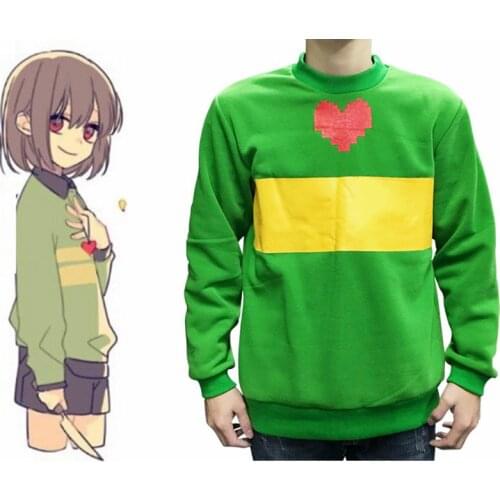 High-Q Unisex Anime Game Cos Undertale sans Chara O-Neck Hoodie Cosplay Costumes pullover