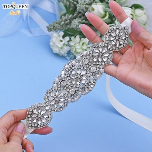 TOPQUEEN S94 Belt for Dresses Women Wedding Bridal Belt Ladies Evening Accessory Bridesmaid Belt Female Belt Jewel Belt S94