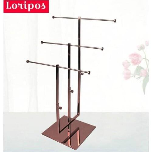 Metal Scarves Hook Hanger Bracket Stand Tie Display Rack Stand For Retail Necktie Display Holder Adjustable Height Tie Rack