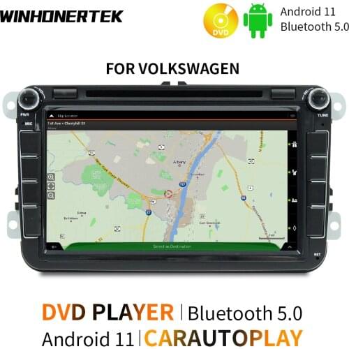 WINHONGTEK 8Inch Android 11 Car Multimidia Stereo for VW POLO GOLF 5 6 POLO PASSAT B6 CC JETTA TIGUAN TOURAN with DVD 4G Player
