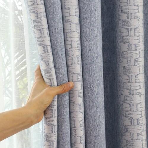 Modern and Simple Chenille Jacquard Curtains New Chinese Style Window Curtain Bedroom Living Room Curtain