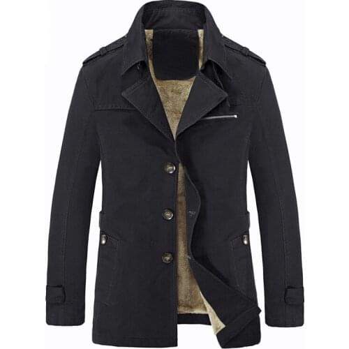 Winter Mens Cotton-padded Clothes Washed Cotton Mid-length Jacket Small Suit Plus Velvet Thick Cotton-padded Clothes