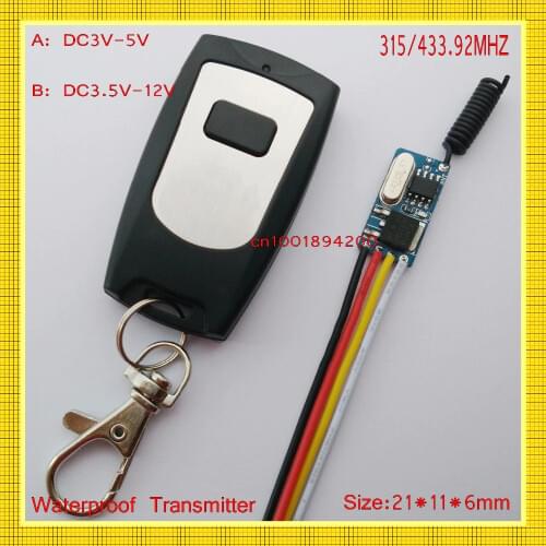Buzzer Remote Control Switch DC3V-5V 3.6v 3.7v 4.2v 5v Micro Mini Mos No Sound RF Receiver Low Power Consumption Battery Supply