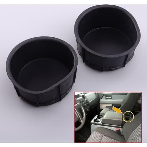2Pcs Black Car Rear Center Console Cup Holders Inserts Fit for Ford F150 2009 2010 2011 2012 2013 2014