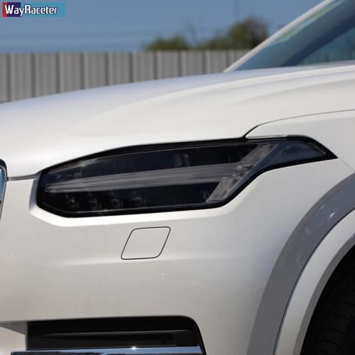 2 Pcs Car Headlight Protective Film Vinyl Transparent Black TPU Sticker For Volvo XC90 2015 2016 2017 2018 2019 2020 Accessories