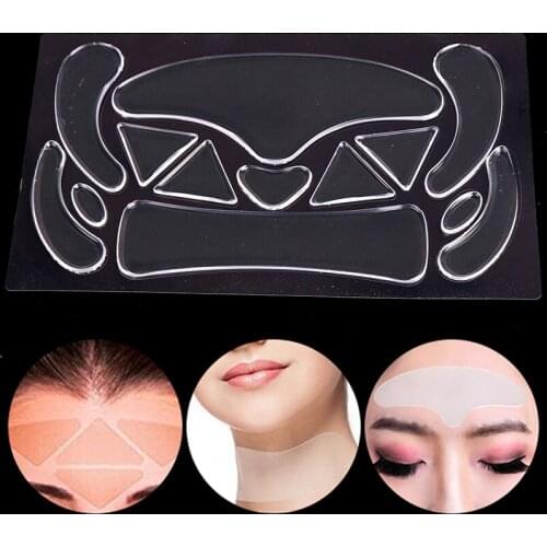 2021 Hot 13 In 1 Silicone Pads Wrinkle Removal Sticker Patches Face Forehead Neck Eye Sticker Beauty Skin Care Tools