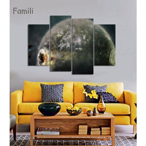 4Panel With No Framed HD Printed Universe stellar explosion Painting childrens room decor print poster picture canvas stretched