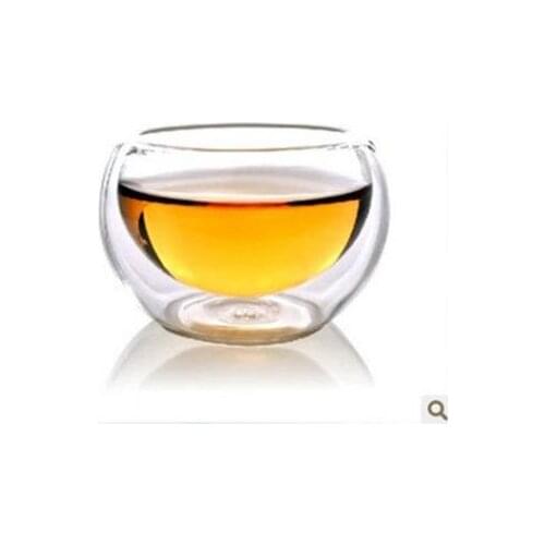 4pcs Double-layer Glass cup,35ml heat-insulating teacup,Heat-Resistant Dinkware,For Home office Bar Teahouse restaurant Party