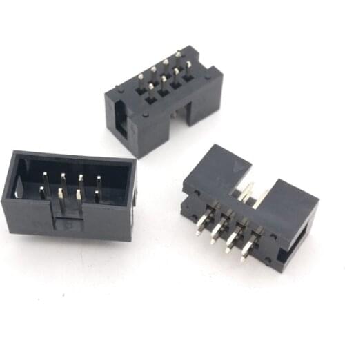 50PCS 6/8P JTAG ISP socket straight IDC Box headers connector 2.54mm Pitch Box headers female connector