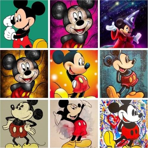 5d Diamond Painting Disney Cartoon Mickey Poster Cross Stitch Kits Embroidery Full Round Drill MosaicRhinestone Home Decor Gifts