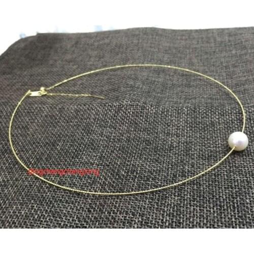 Free shipping >>>>noble jewelry Natural 11-12mm Akoya pearl pendant 18k chain