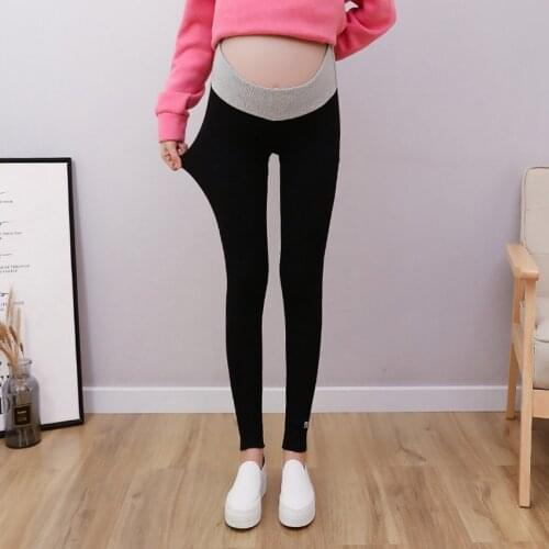 Maternity pants new cotton low waist leggings autumn and winter Korea wild pregnant women feet stomach pants pants wear