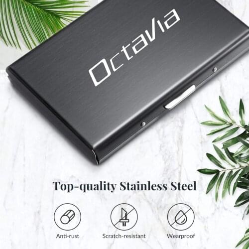 For Skoda OCTAVIA 2 3 A7 VRS MK2 MK3 a5 RS 2013-2020 Fashion Aluminum Alloy RFID Antimagnetic Card Holder Credit Card Case