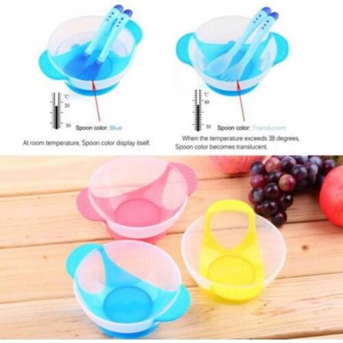 Infant baby child child feeding training bowl cartoon binaural baby feeding tableware children plate suction cup bowl Feeding