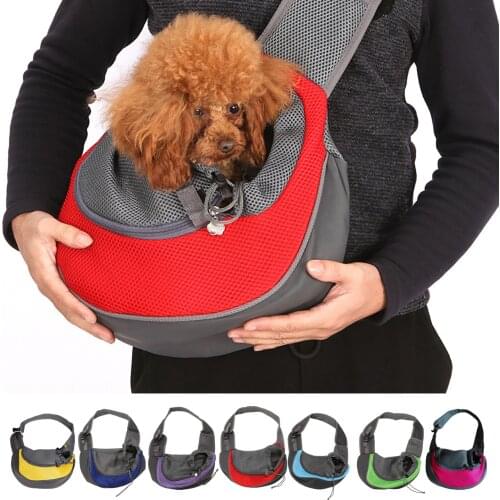 Breathable Dog Carrier Outdoor Travel Handbag Pouch Mesh Shoulder Bag Sling Pet Travel Tote Cat Puppy Carrier Cat Pet Handbag L