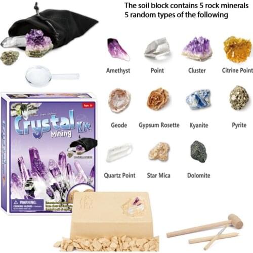 DIY Crystal Treasure Gems Archaeology Excavation Science Exploration Puzzle Fossil Digging Assembly Toy Christams Xmas Gift