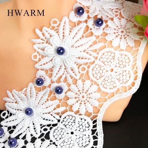 HWARM 10yard 11.4cm Handmade Screen Lace Sewing Trim Arts Craft Fabric Window Curtains DIY Wedding Ribbon With Beads Women Skirt