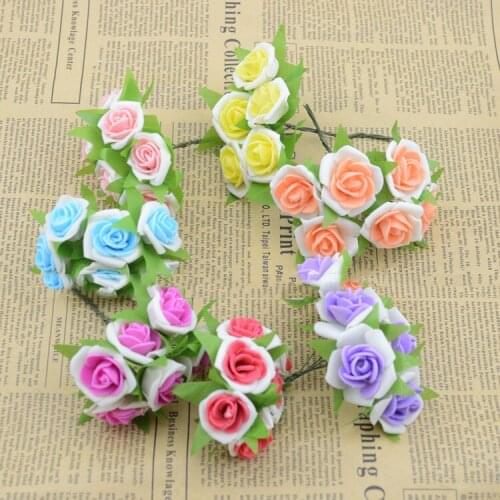 Artificial flowers new hot fake roses foam mesh material wholesale flower garland handmade dec