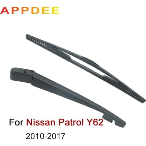 APPDEE Wiper 12" Rear Wiper Blade & Arm Set Kit For Nissan Patrol Y62 2010-2017 Windshield Windscreen Rear Window