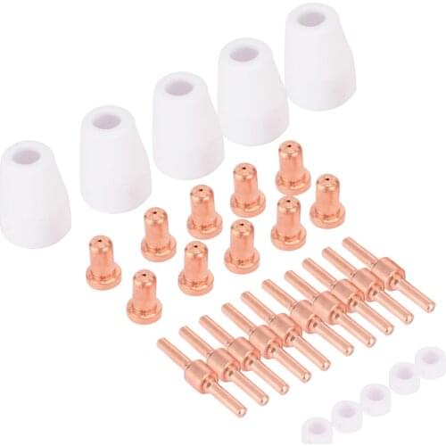 30pcs Thermal Plasma Cutting Consumables Spare Parts Kit Plasma Cutter Electrodes Tip For BPS40 CUT30/40/50 CT416/520