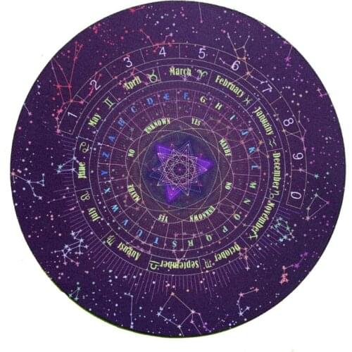 Round Pendulum Divination Tablecloth Tarots Card Pad Runes Altar Table Cloth Constellation Magic Board Game Pad