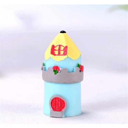 ZOCDOU 1 Piece Mini Lovely Pencil Castle Princess Pen House Home Ornament Small Statue Little Figurine Crafts Cute Decoration