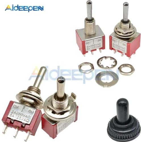MTS-123 MTS-223 Self Resetting Toggle Switch ON-OFF-ON 3 Pin 6 Pin Switch Silver Contactor 125V 5A 250V 2A 3 Positions Switch
