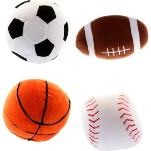 Soft Stuffed Baseball Basketball Rugby Football Sports Toy Baby Plush Toy Play