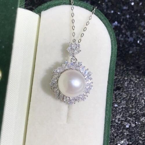 Wedding New DIY Mount 925 Sterling Silver Pendant Base Settings Mountings Findings Parts for Pearl Crystal Jade Agate 5pcs/lot