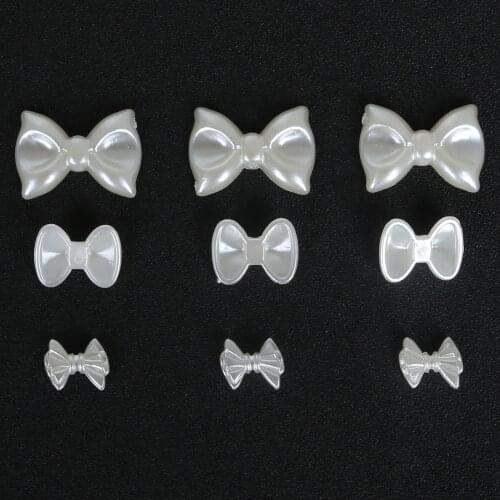 60-300pcs/bag Bow Tie Imatation Plastic ABS Pearl Bow Beads for DIY Jewelry Jewelry Craft Making Clothing Decoration