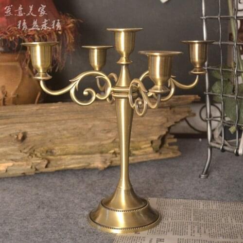 Retro Candlestick Candle Holder 5 Stands Candlelight Dinner Wedding Gift Home Wedding Decor Party Christmas Candelabra