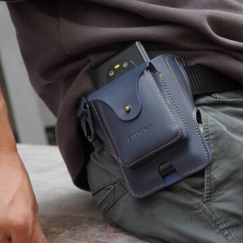 3 Color-Mobile Phone Waist Bag Men Boy Belt Fanny Running Pocket PU Handmade Women Lipstick Phone Waist Bag