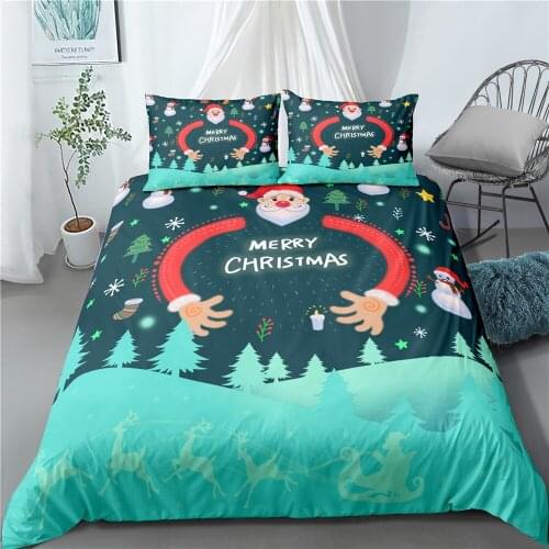 Santa Claus Duvet Cover 3D Printing 3pcs Bedding Set Christmas Tree Quilt Cover Queen King Size Comfortable Cover Home Textiles