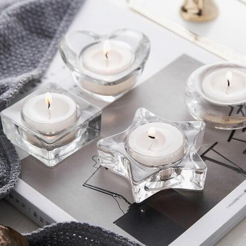 Glass Votive Candle Holder for Small Tea Light Wedding Centerpiece Table Wedding Party Christmas Home Bar Decoration Transparent