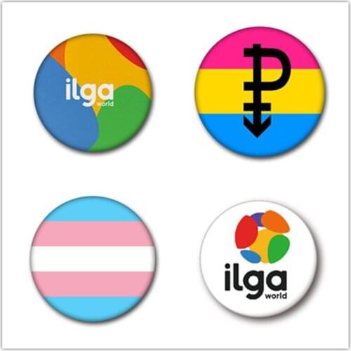 T1 LGBT Pride Rainbow Flag Tinplate Badge Support Gay Lesbian Bisexual Transgender Symbol Pin Lgbt Icons Rozet Brooch