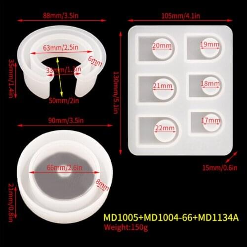 T5UF 1 Set Rings Bracelet Crystal Epoxy Resin Mold DIY Crafts Jewelry Casting Tool Bangle Silicone Mould