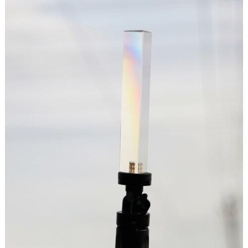 30*30*150mm Glass Triangular Prism with Stand,Rainbow Prisma for Photography Prisme Crystbal Glasses Prisms for Photo Shooting