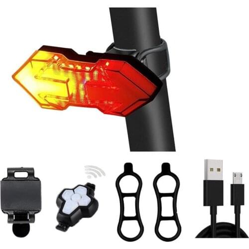 Smart Bike Light Wireless Remote Control Cycling Turn Signal Taillight USB Rechargeable MTB Bicycle Rear Light LED Warning Lamp