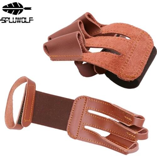 Cowhide Archery 3 Finger Guard Hunting Shooting Protective
