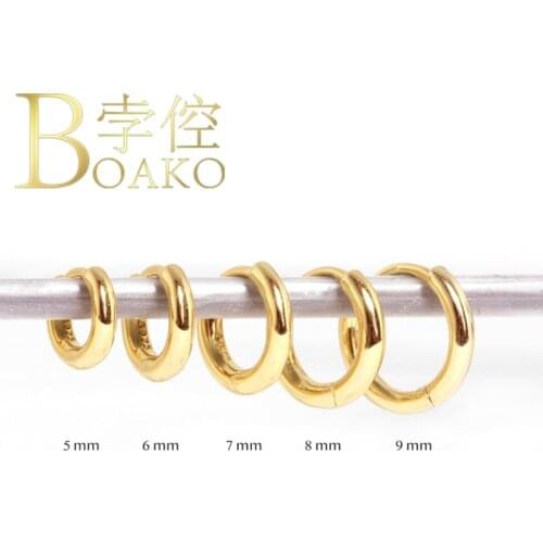 BOAKO 925 Sterling Silver Hoop Earrings For Women Ins Simple Earring Hoops Minimalist Earings Luxury S925 Jewelry Ear Pendientes