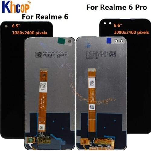 For Realme 6 lcd RMX2001 LCD with frame Display Digitizer Touch Screen Replacement for OPPO Realme 6 Pro lcd RMX2061, RMX2063