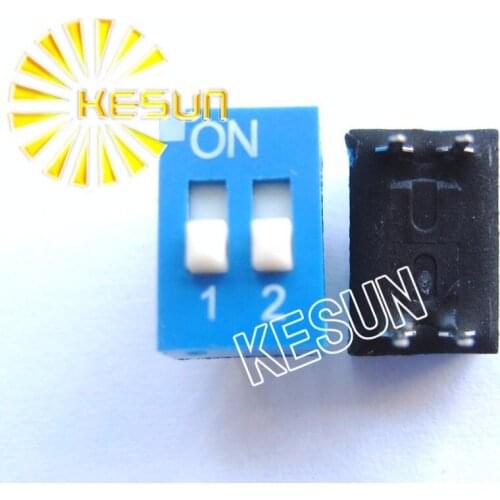 100% Original EDS102 2P 2.54mm Blue DIP Switch EDS102SZ x 100PCS