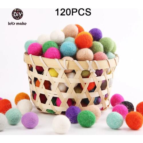 120PCS 20mm 100% Wool Felt Ball Pom Pom Balls DIY Home Kids Room Decor Hanging Green Pink White Lime Purple Felt Wool Balls